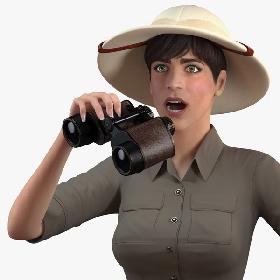 3D Women in Zookeeper Clothes Rigged model